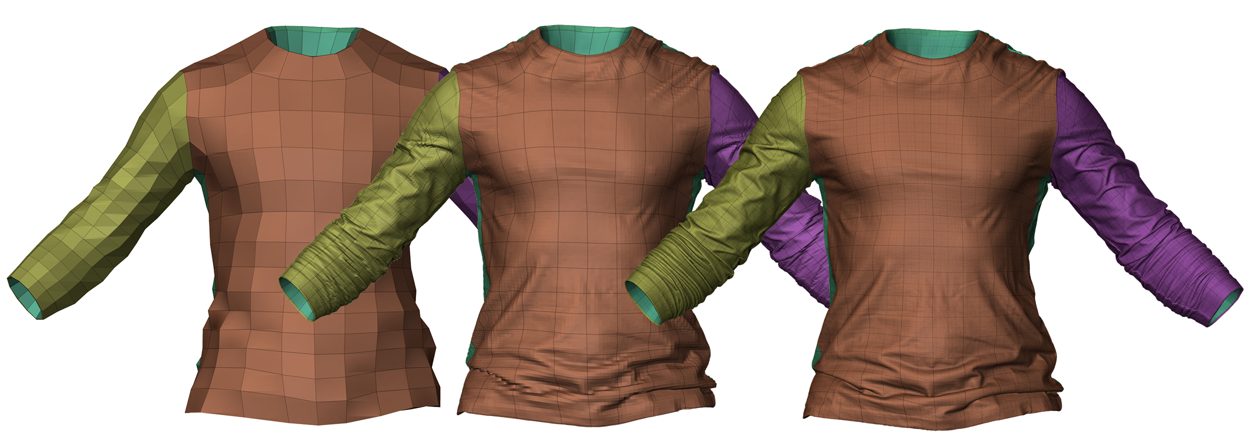 Clothes mesh 3d topology
